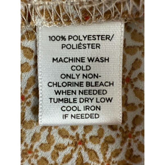 Ann Taylor LOFT Women's Long Sleeve Button Front Blouse Tan Black Print Size XS - Picture 6 of 11